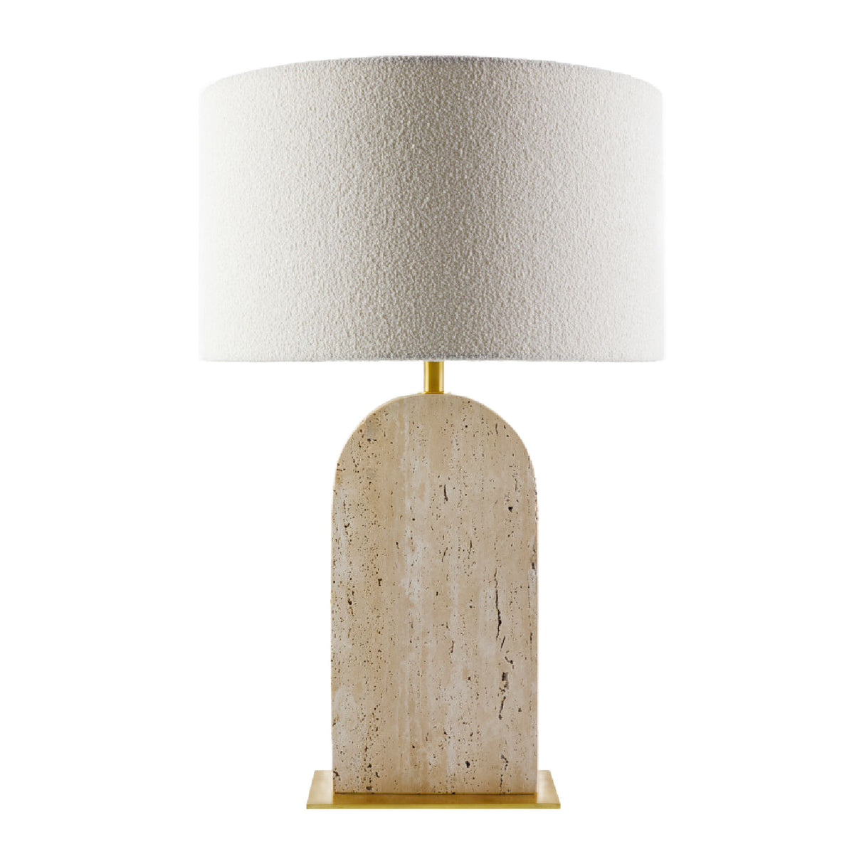Modern European furniture - Beige Arched Travertine Table Lamp - www.oroa.com | Oroa.com