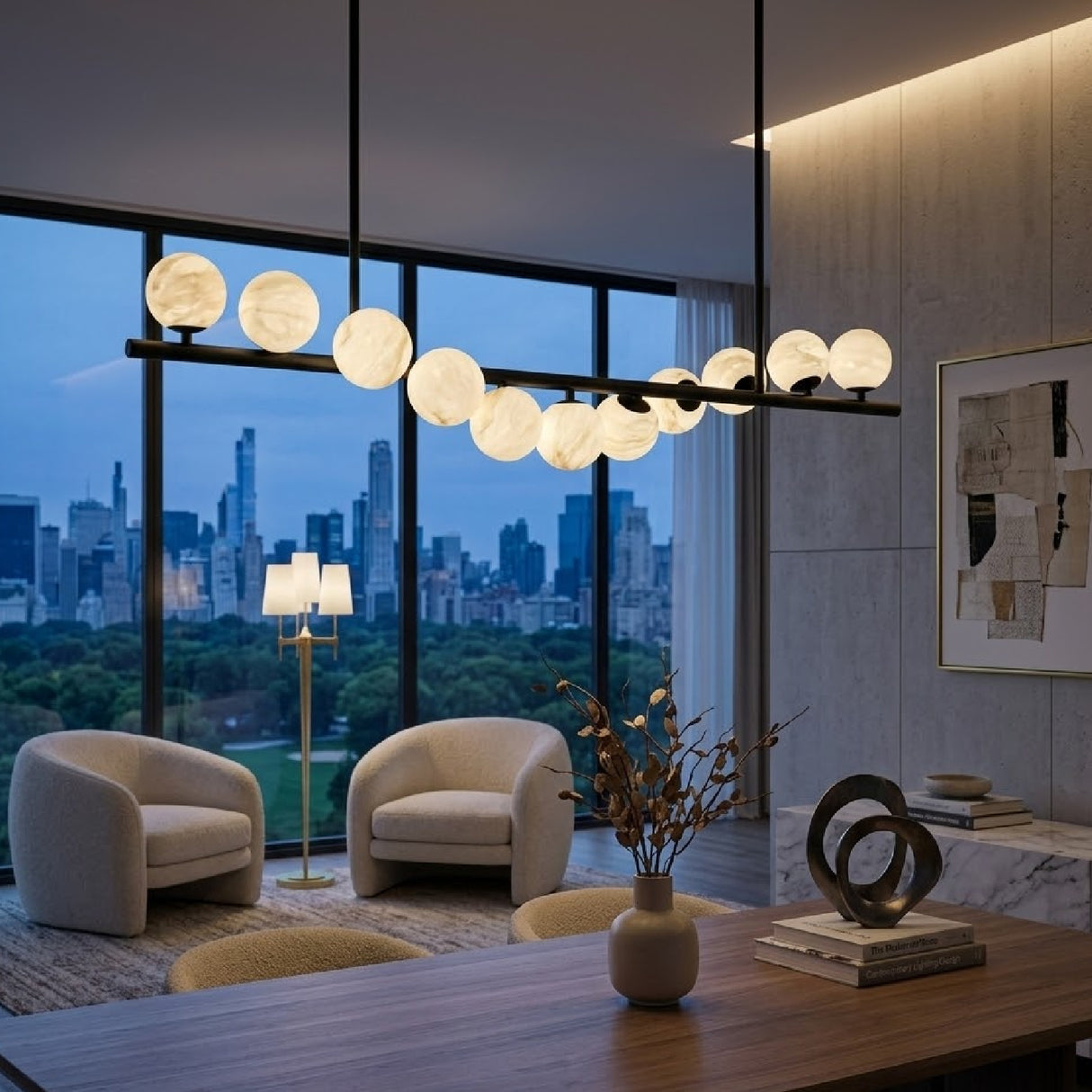 Modern European furniture - White Stone 11-Light Pendant Lamp - www.oroa.com | Oroa.com