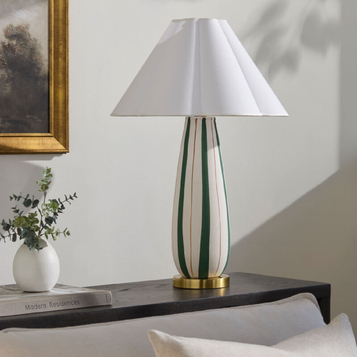 Modern European furniture - Striped Ceramic Accent Table Lamp - www.oroa.com | Oroa.com