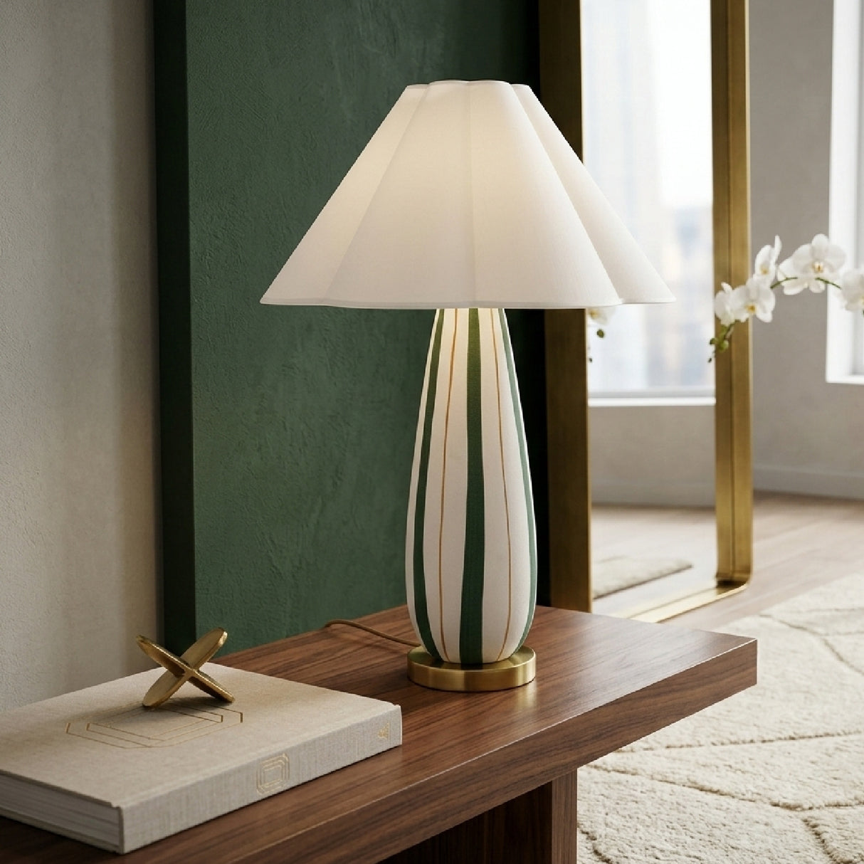Modern European furniture - Striped Ceramic Accent Table Lamp - www.oroa.com | Oroa.com