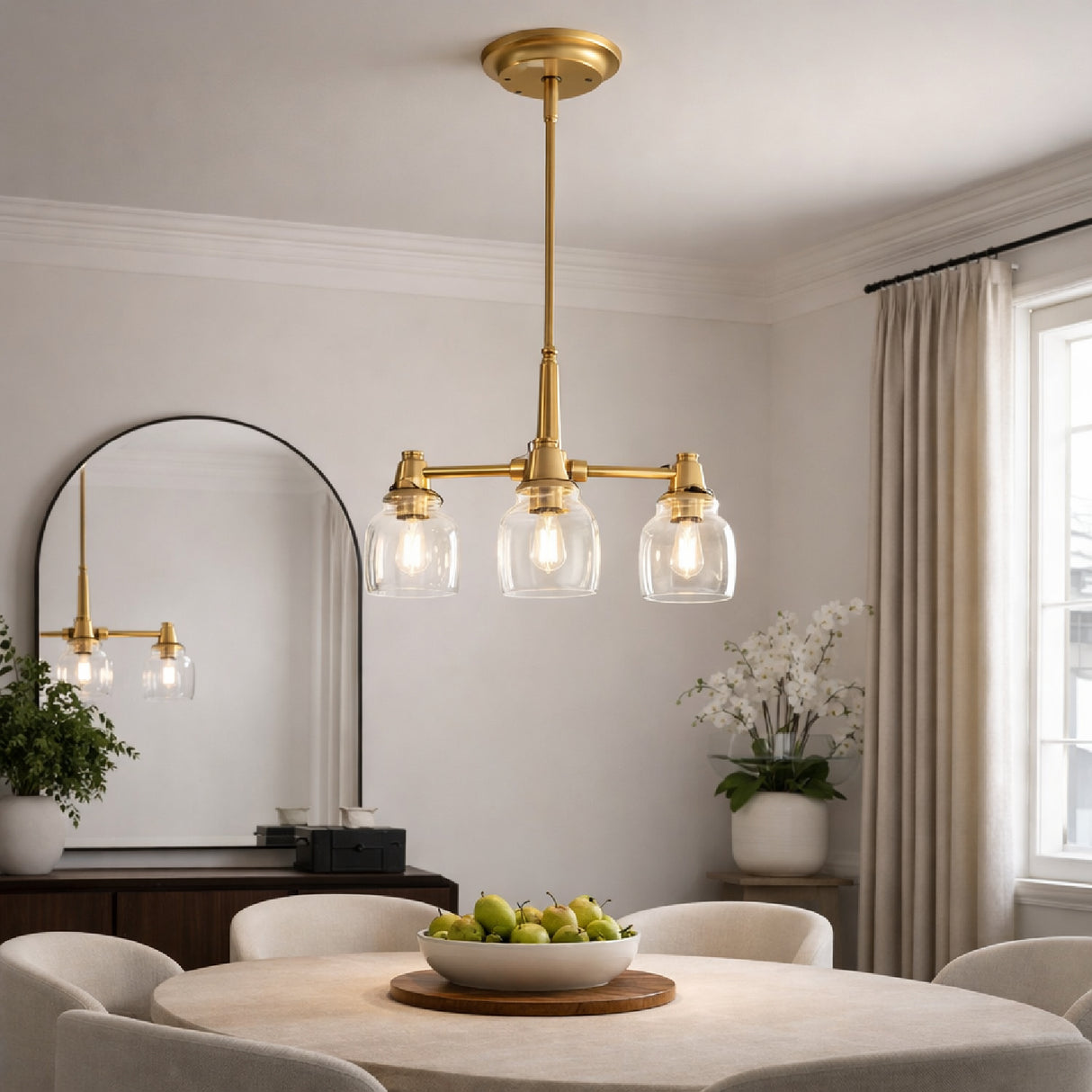 Modern European furniture - Iron Framed Glass Chandelier - www.oroa.com | Oroa.com