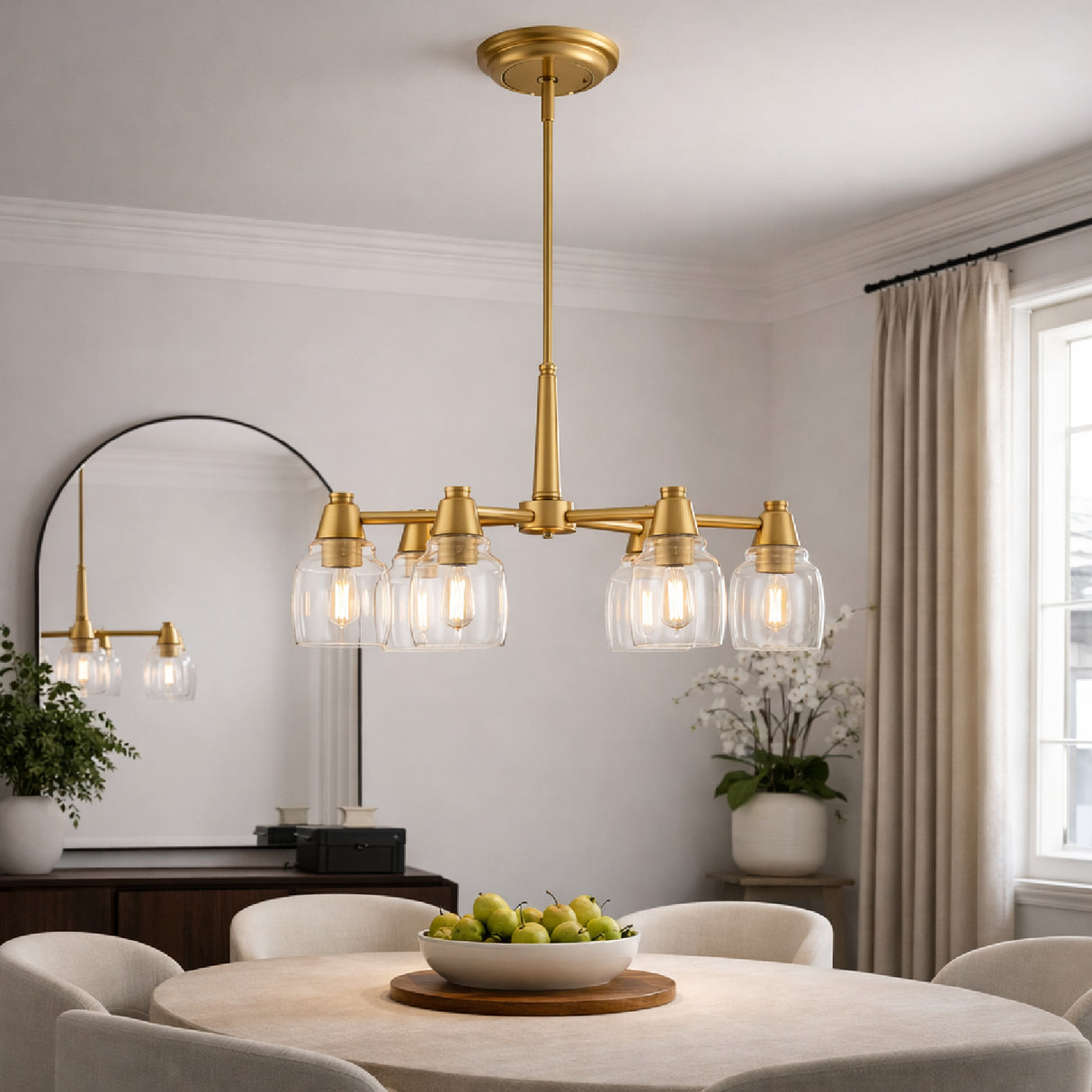Modern European furniture - Iron Framed Glass Chandelier - www.oroa.com | Oroa.com