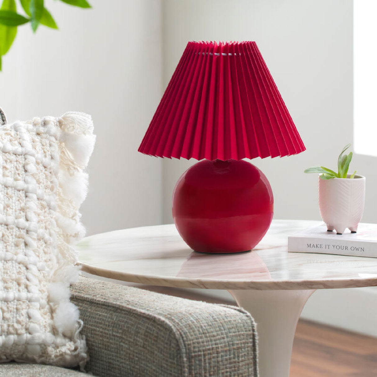Modern European furniture - Pleated Fabric Shade Table Lamp - www.oroa.com | Oroa.com