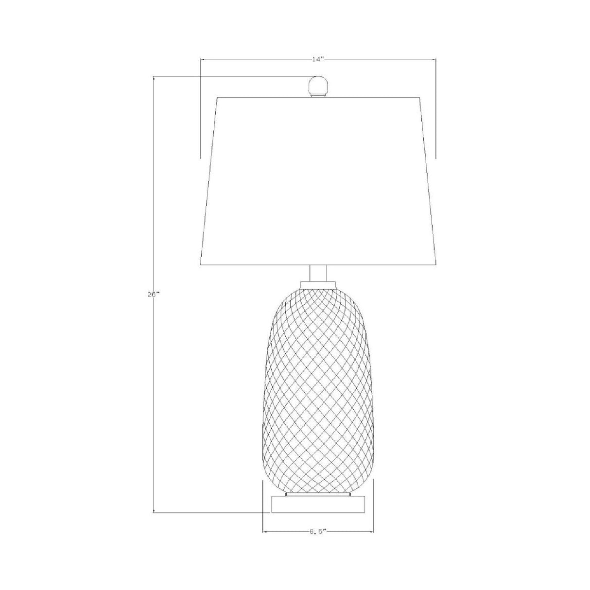 Modern European furniture - Gray Textured Glass Table Lamp - www.oroa.com | Oroa.com