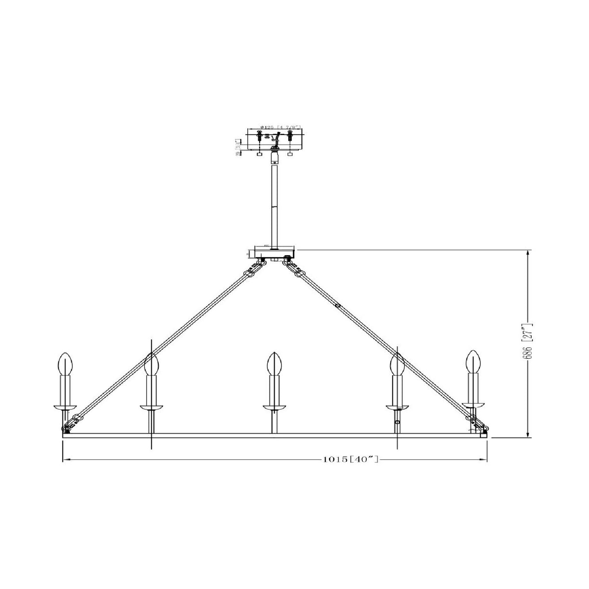 Modern European furniture - Black Iron 10-Light Chandelier - www.oroa.com | Oroa.com