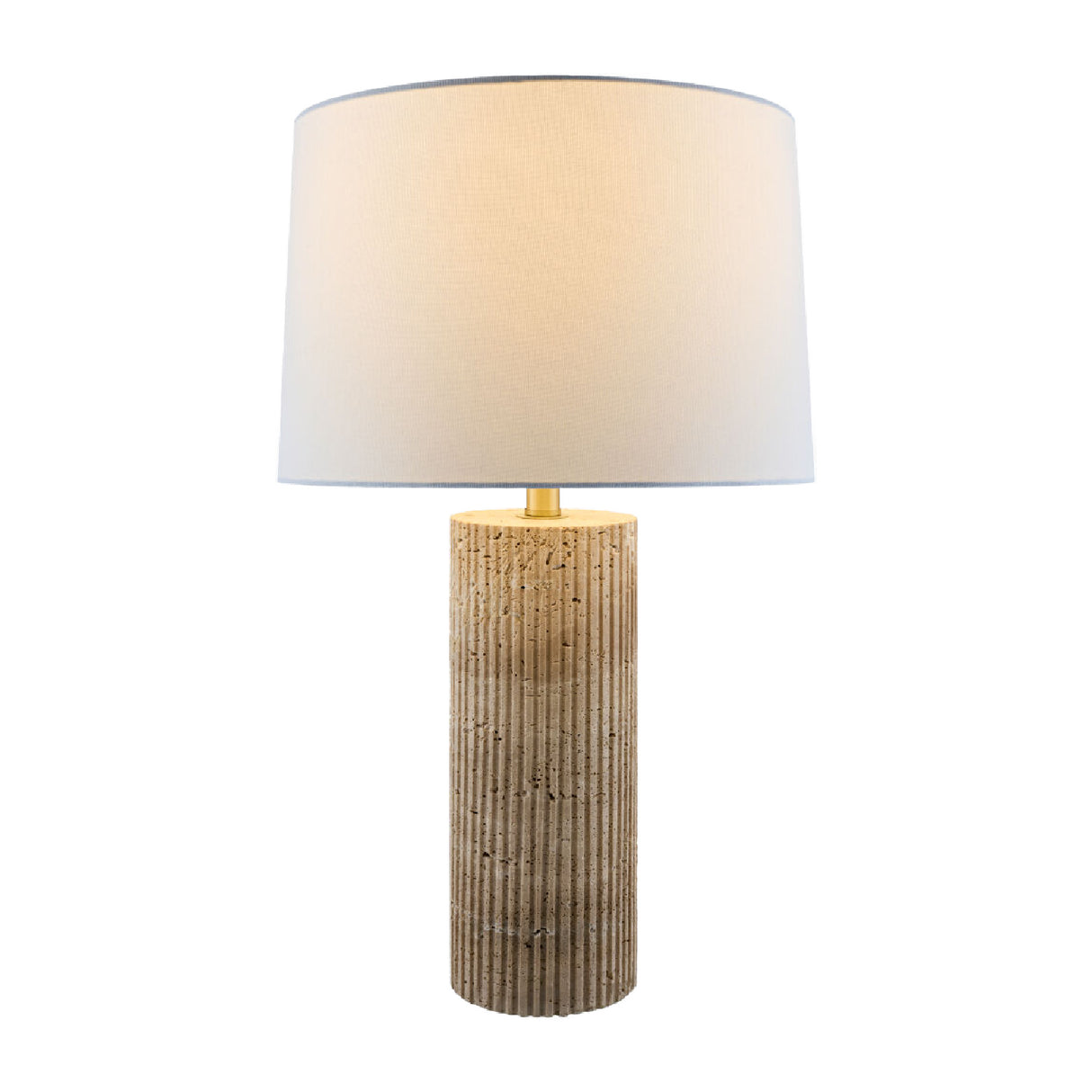 Modern European furniture - Reeded Travertine Accent Table Lamp - www.oroa.com | Oroa.com