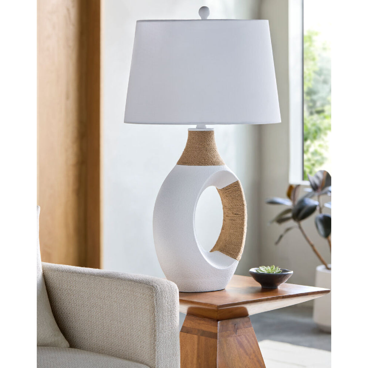 Modern European furniture - Rattan Wrapped Base Table Lamp - www.oroa.com | Oroa.com