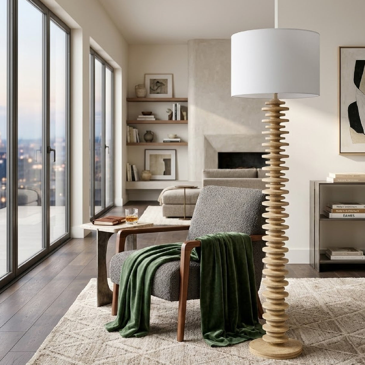 Modern European furniture - Stacked Circular Base Floor Lamp - www.oroa.com | Oroa.com