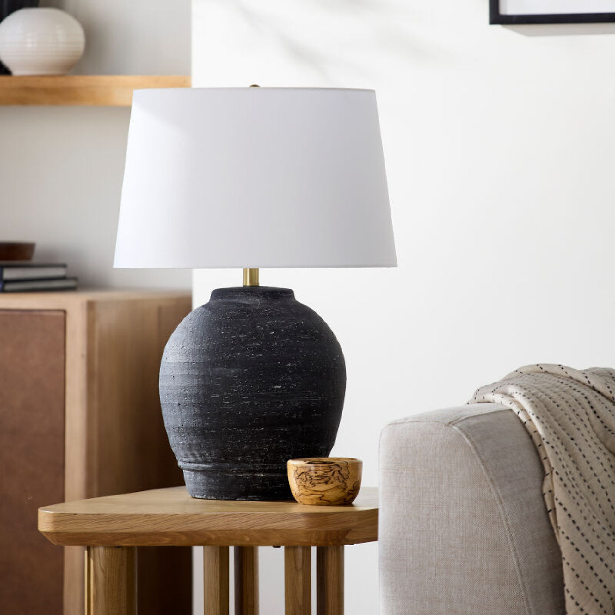 Modern European furniture - Black Ceramic Accent Table Lamp - www.oroa.com | Oroa.com
