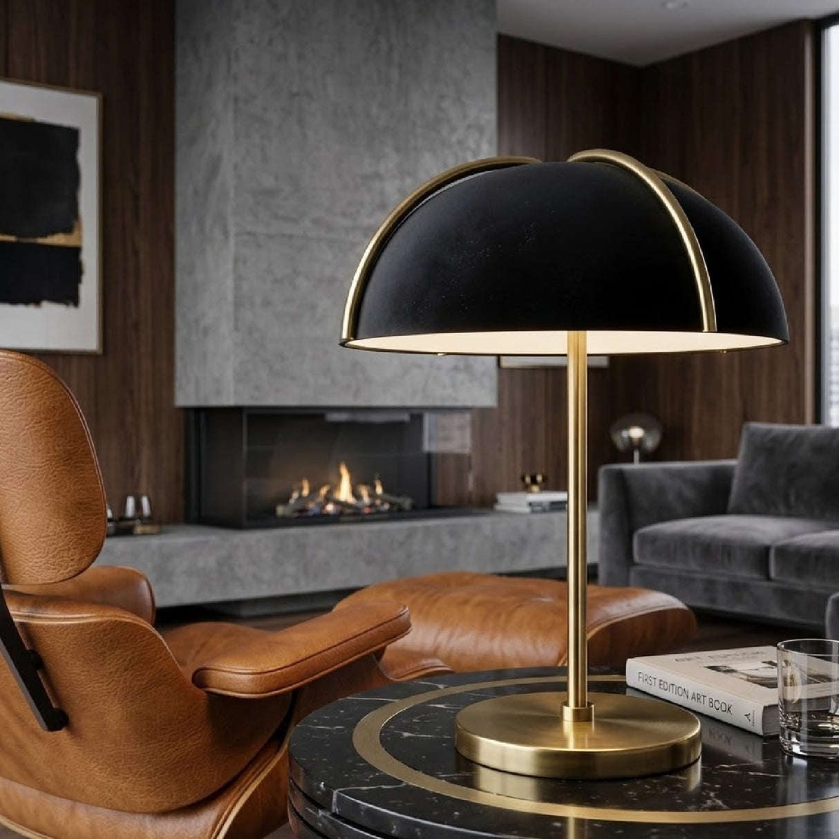 Modern European furniture - Black Metal Dome Table Lamp - www.oroa.com | Oroa.com