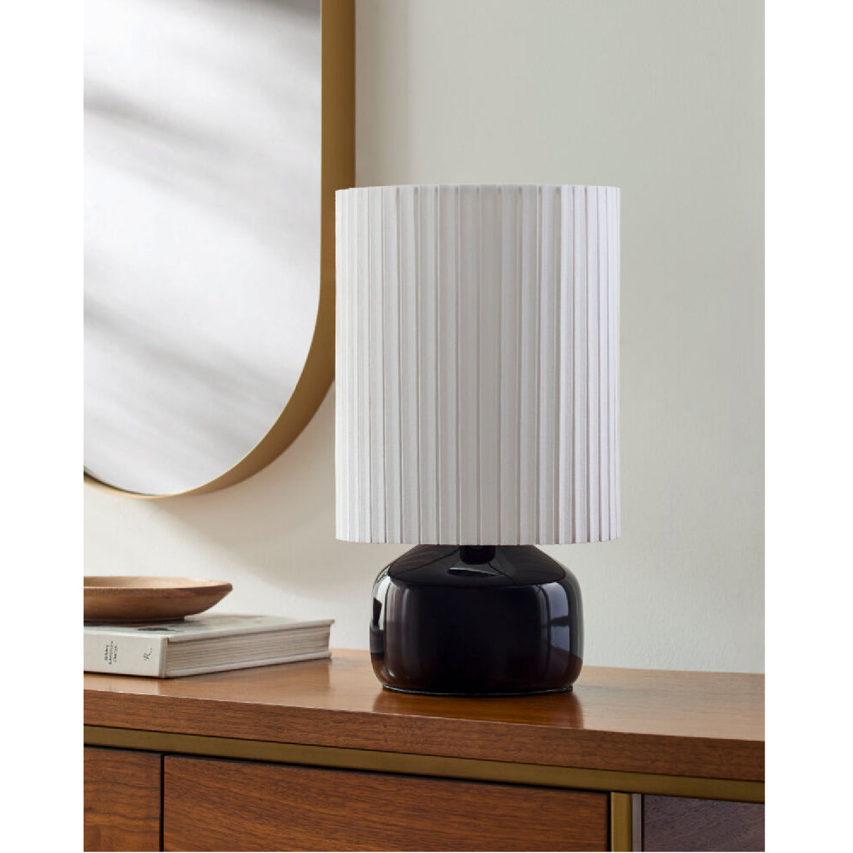 Modern European furniture - Reeded Linen Accent Table Lamp - www.oroa.com | Oroa.com