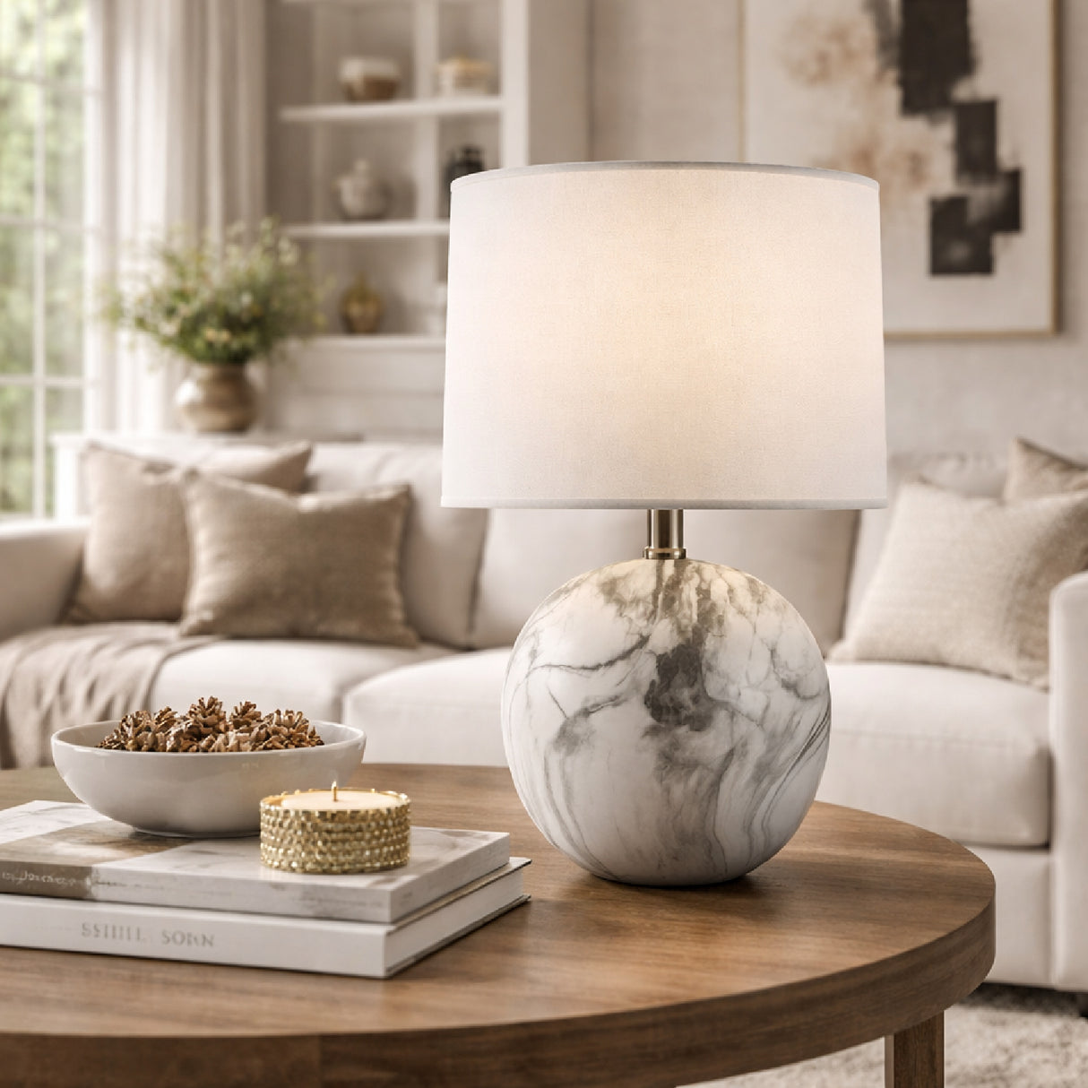 Modern European furniture - Swirl Round Ceramic Table Lamp - www.oroa.com | Oroa.com