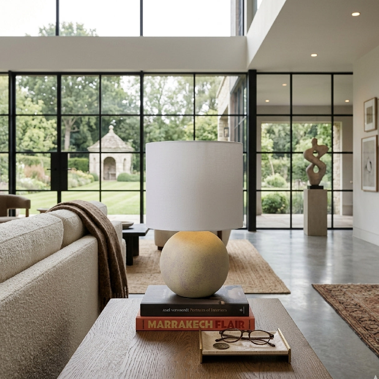 Modern European furniture - Round Glazed Ceramic Table Lamp - www.oroa.com | Oroa.com