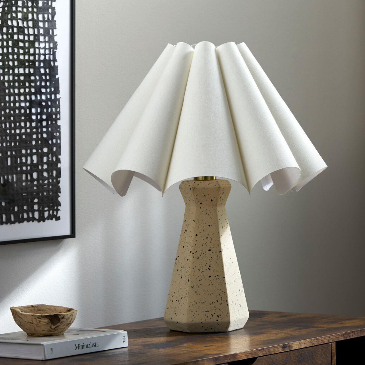 Modern European furniture - Scalloped White Cotton Table Lamp - www.oroa.com | Oroa.com