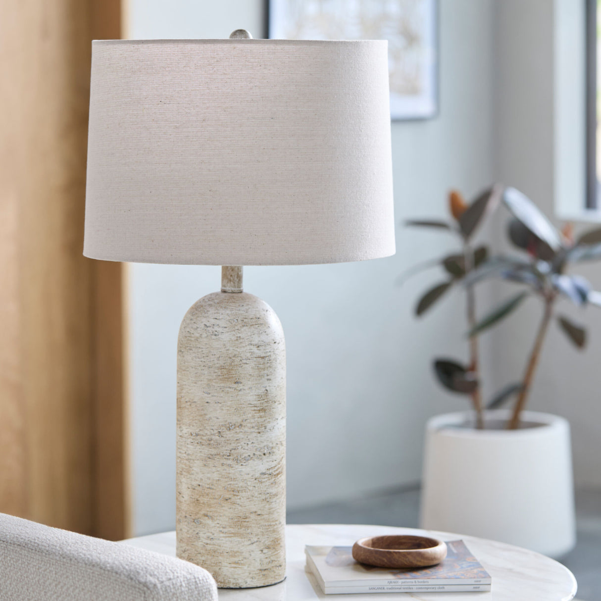 Modern European furniture - Linen Drum Shade Table Lamp - www.oroa.com | Oroa.com