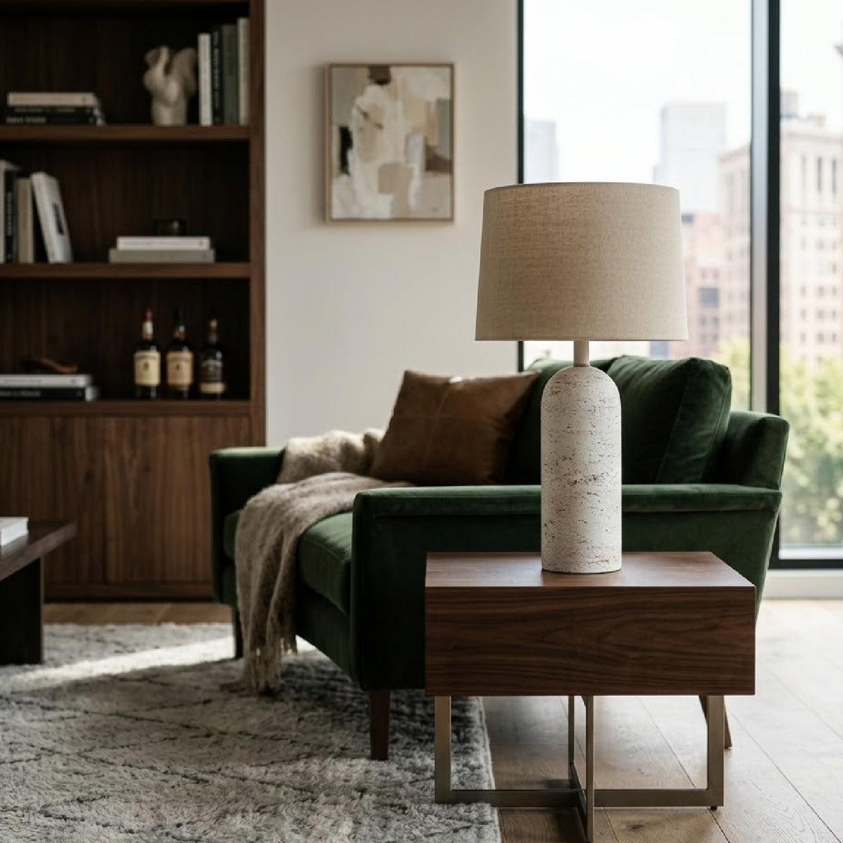 Modern European furniture - Linen Drum Shade Table Lamp - www.oroa.com | Oroa.com