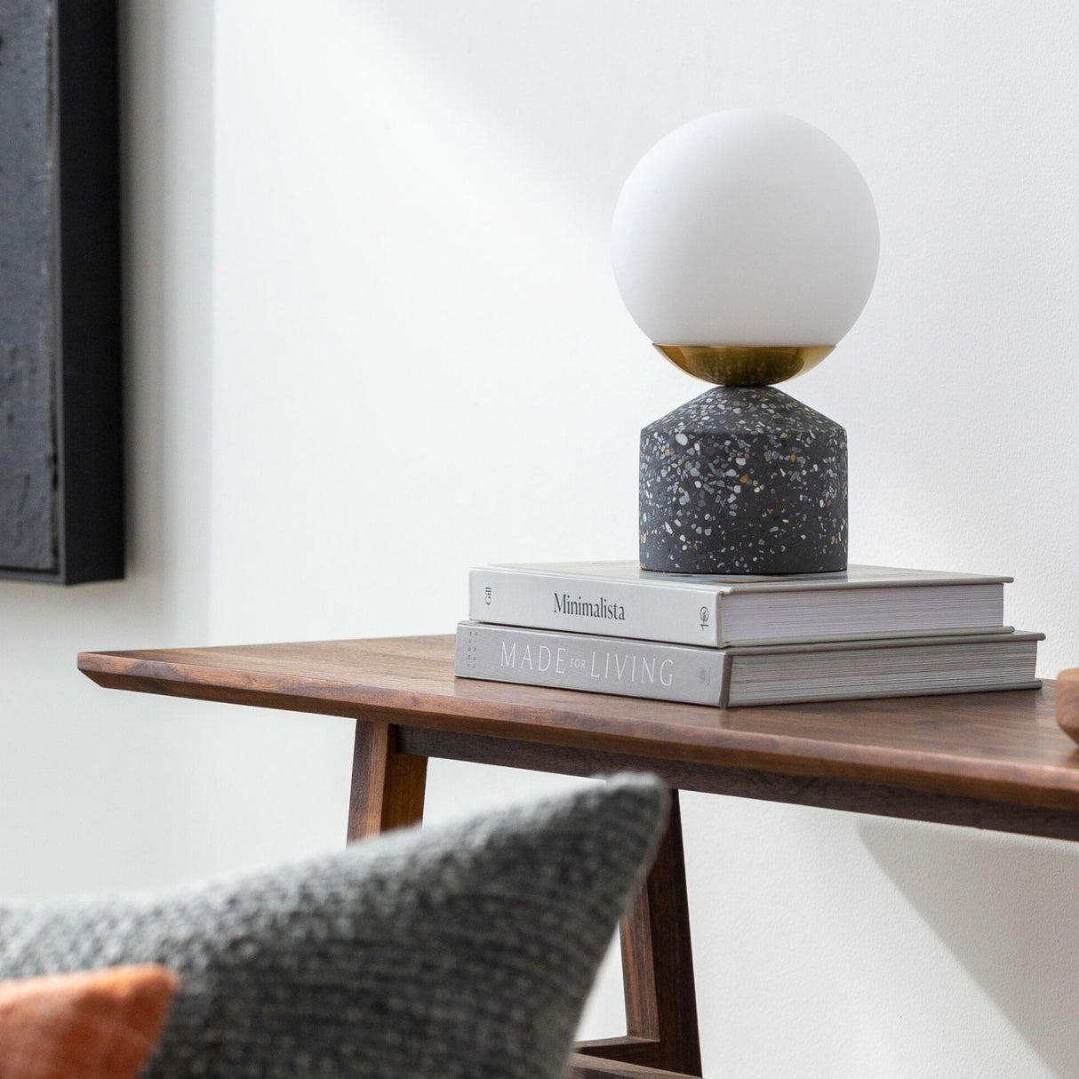 Modern European furniture - Speckled Gray Cement Table Lamp - www.oroa.com | Oroa.com