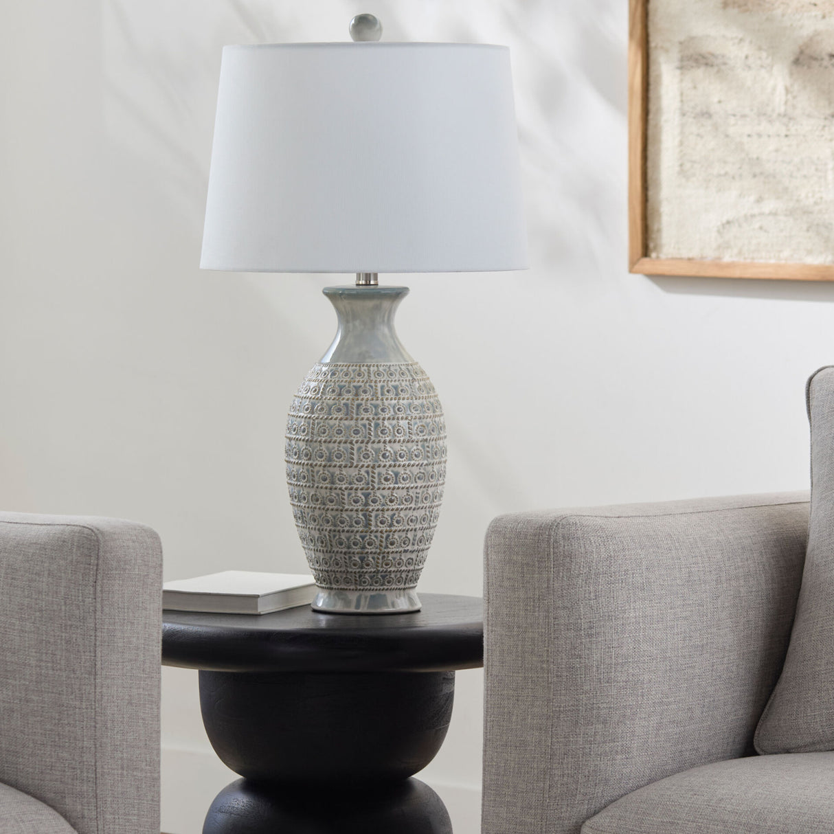 Modern European furniture - Gray Ceramic Accent Table Lamp - www.oroa.com | Oroa.com