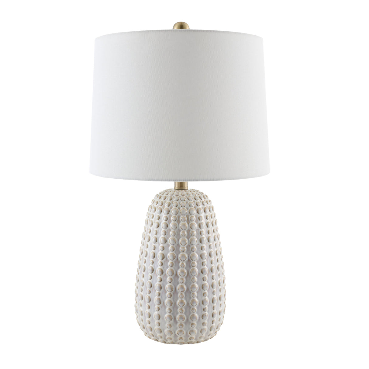 Modern European furniture - Glazed Cream Ceramic Table Lamp - www.oroa.com | Oroa.com