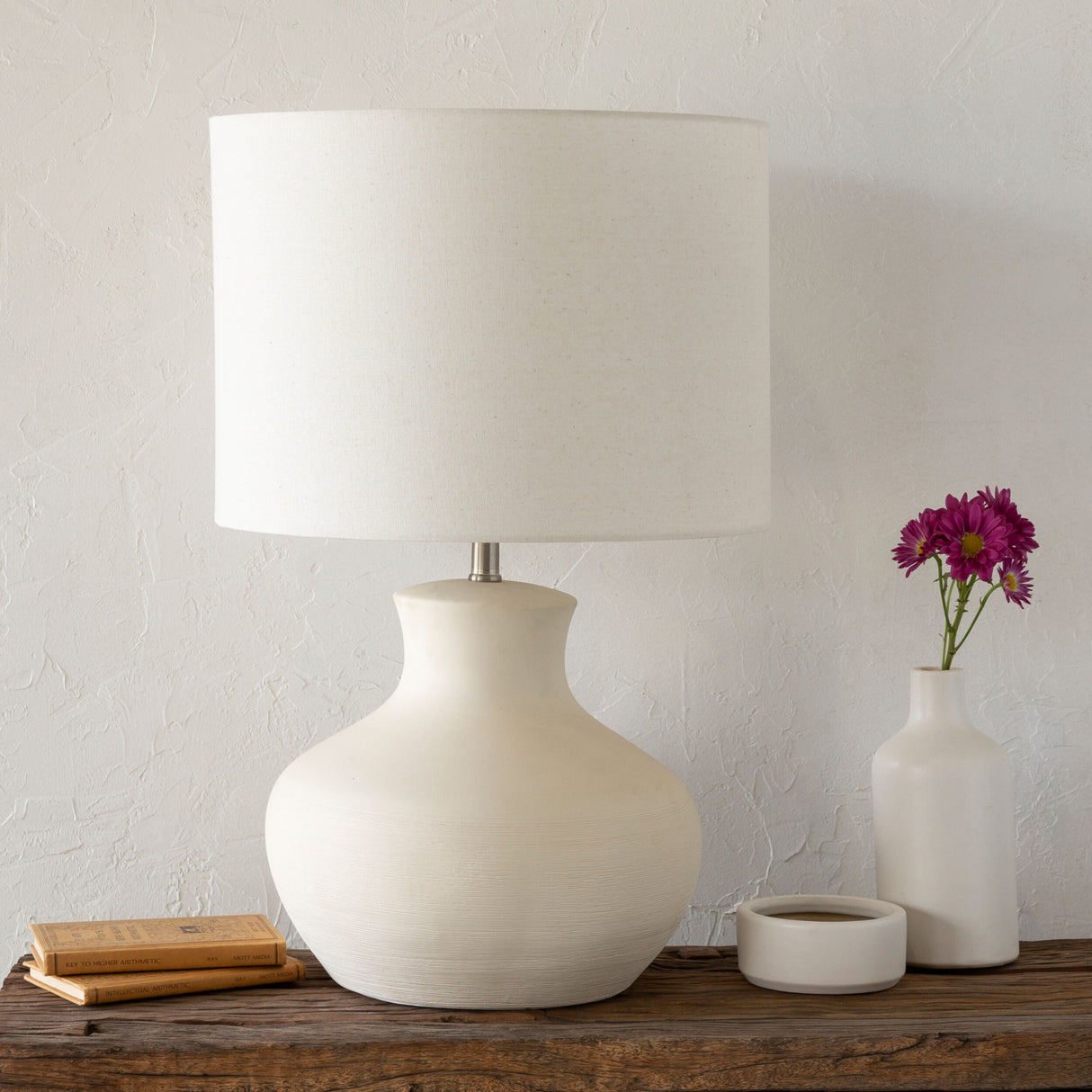 Modern European furniture - Glazed Cream Ceramic Table Lamp - www.oroa.com | Oroa.com