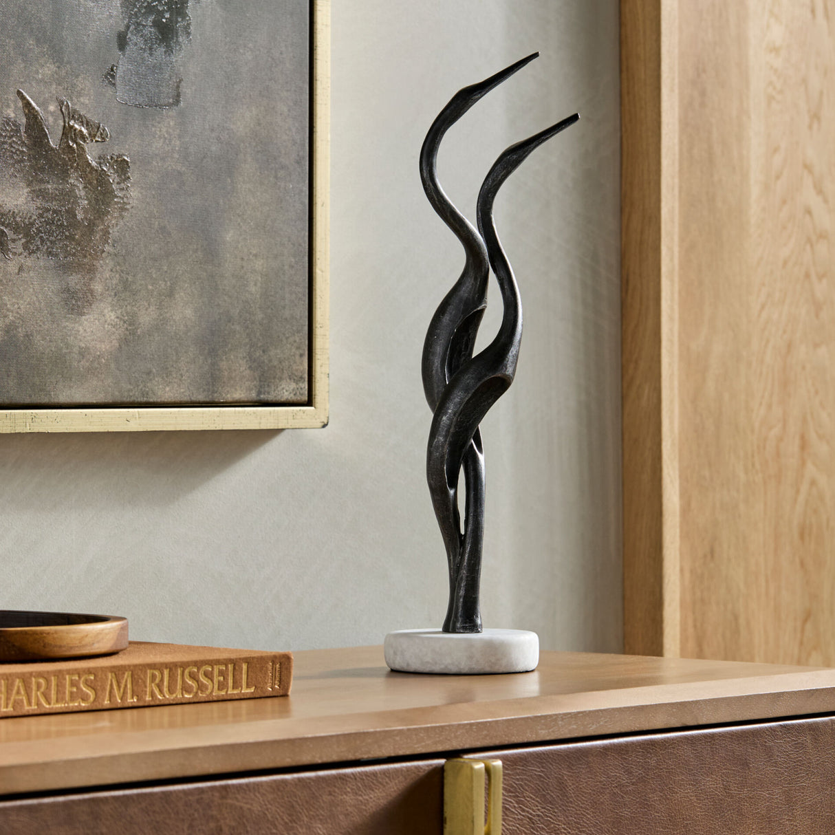 Modern European furniture - Blackened Silver Abstract Sculpture - www.oroa.com | Oroa.com