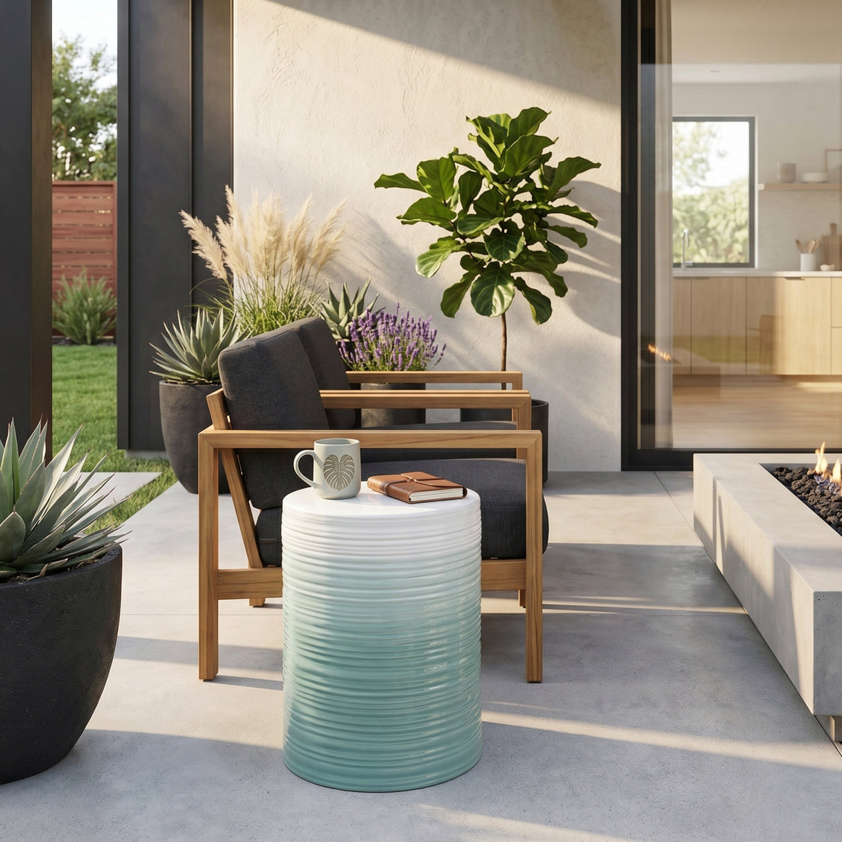 Modern European furniture - Ceramic Cylindrical Outdoor Stool - www.oroa.com | Oroa.com