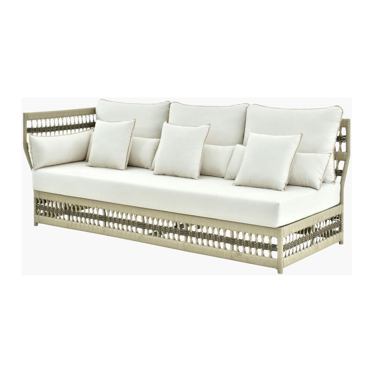 Modern European furniture - Cream Aluminum Outdoor Left-Armed Sofa - www.oroa.com | Oroa.com