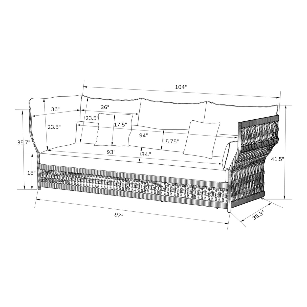 Modern European furniture - Cream Aluminum Outdoor Left-Armed Sofa - www.oroa.com | Oroa.com