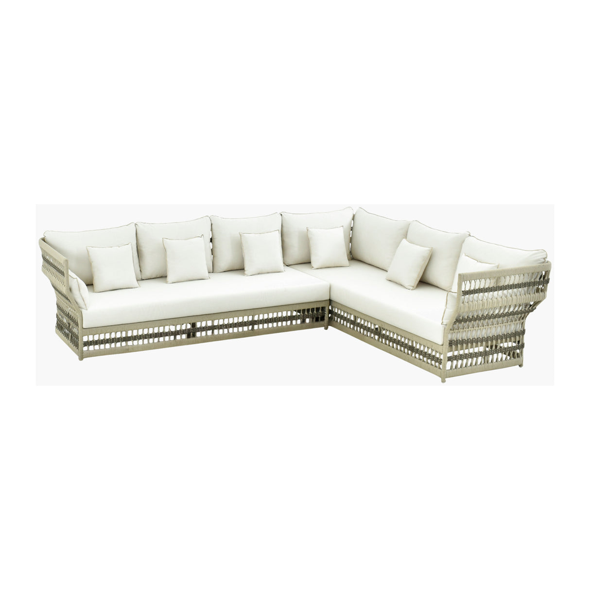 Modern European furniture - Cream Aluminum Outdoor Sectional Sofa - www.oroa.com | Oroa.com