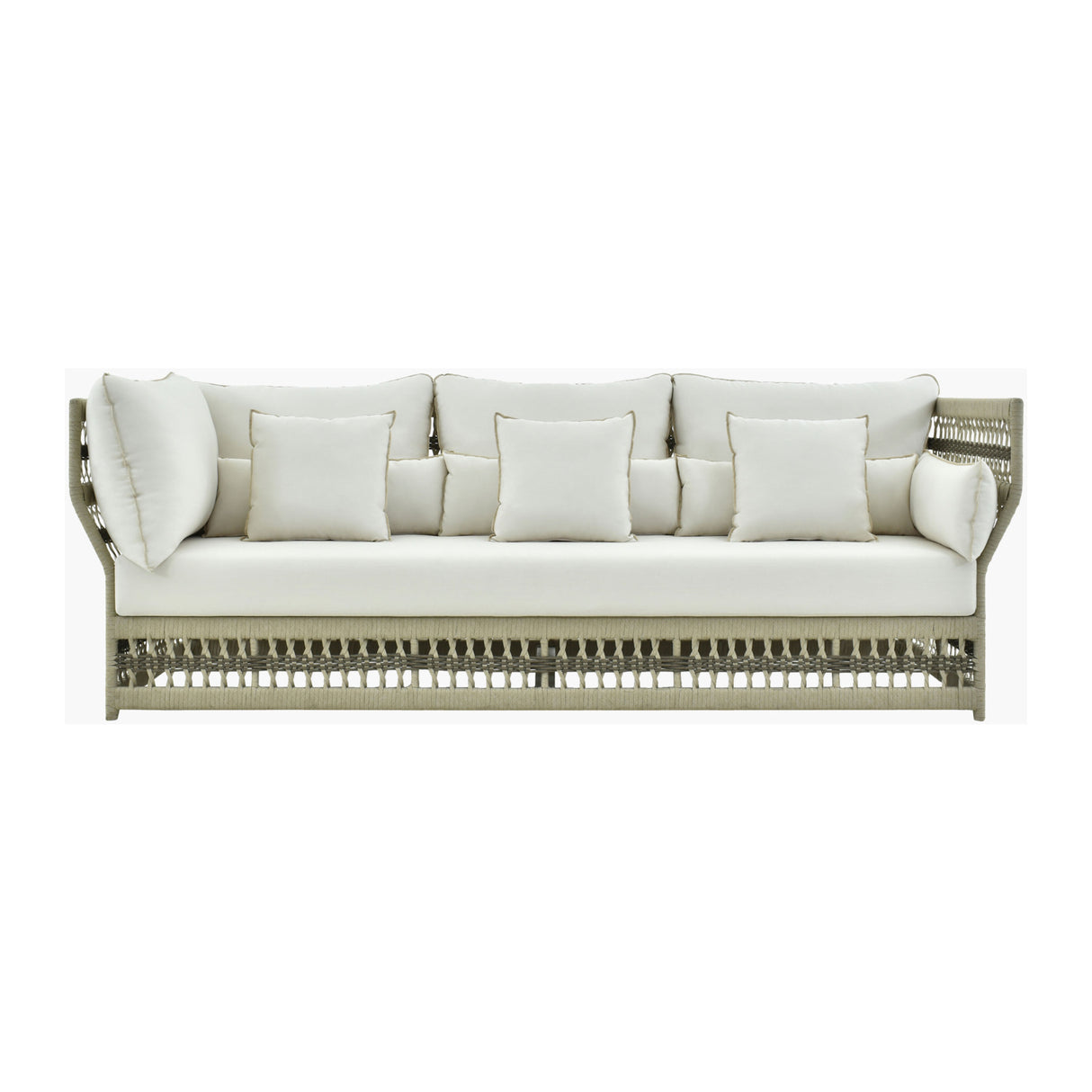 Modern European furniture - Cream Aluminum Outdoor Sectional Sofa - www.oroa.com | Oroa.com