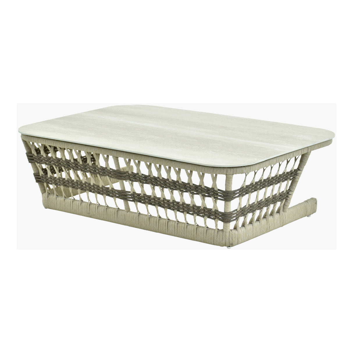 Modern European furniture - Cream Aluminum Outdoor Coffee Table - www.oroa.com | Oroa.com