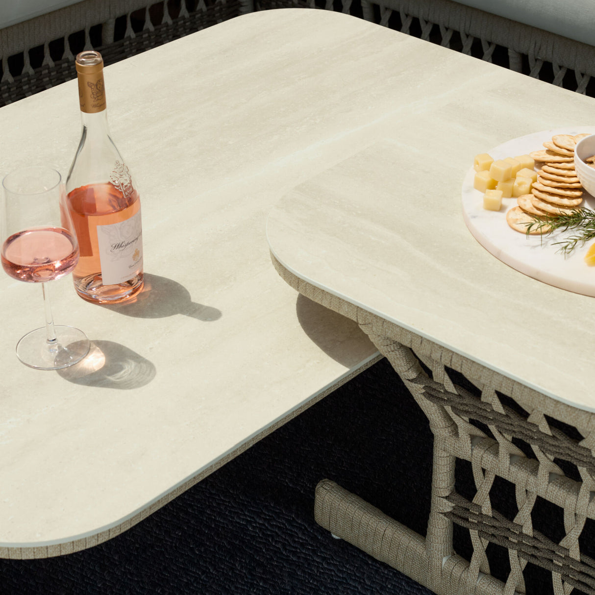 Modern European furniture - Cream Aluminum Outdoor Coffee Table - www.oroa.com | Oroa.com
