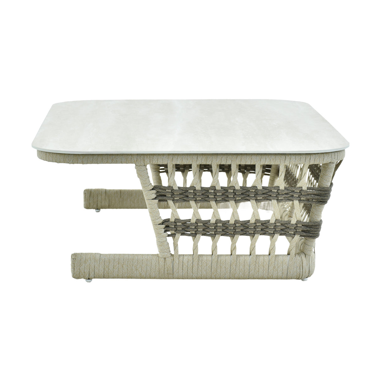 Modern European furniture - Cream Aluminum Outdoor Coffee Table - www.oroa.com | Oroa.com