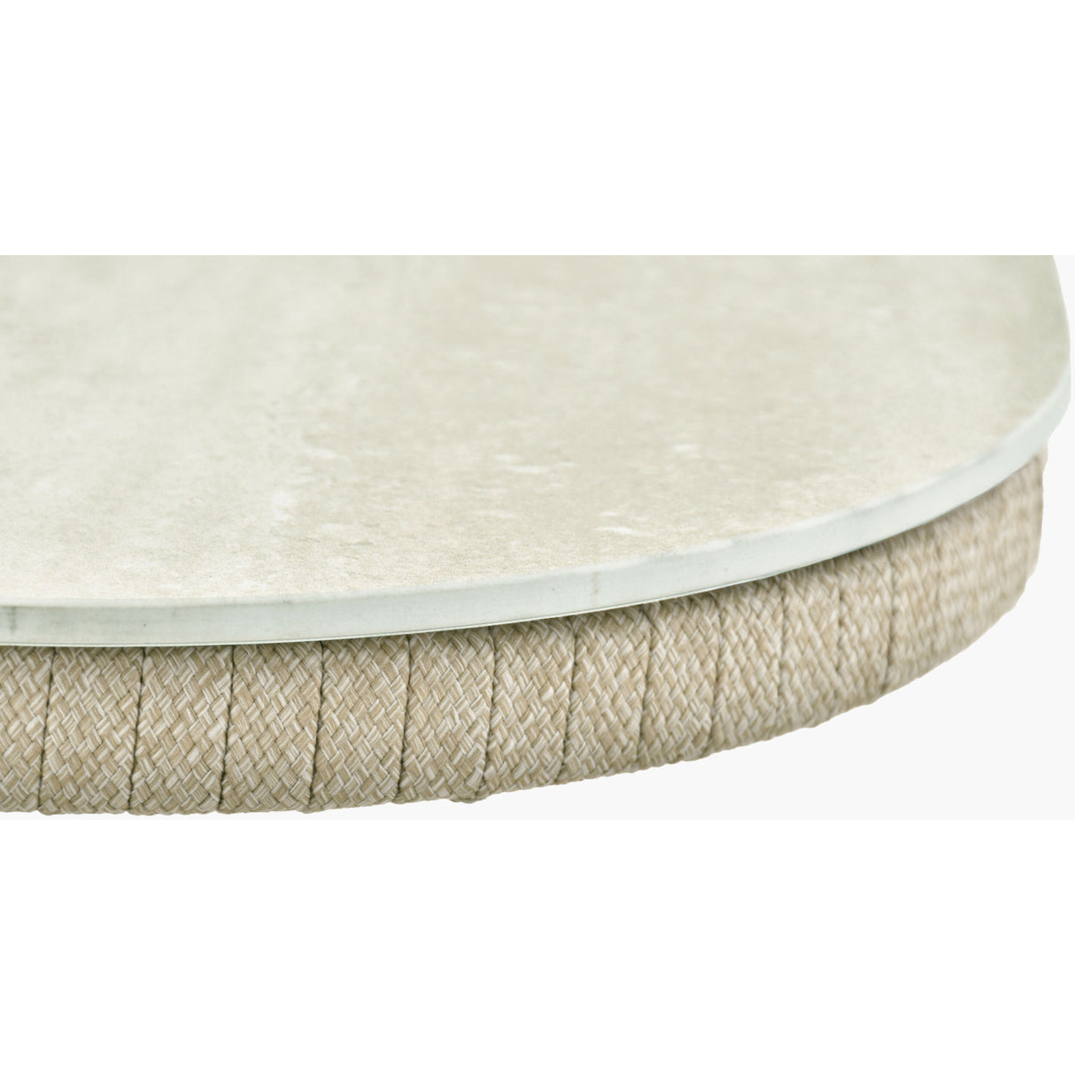 Modern European furniture - Cream Aluminum Outdoor End Table - www.oroa.com | Oroa.com