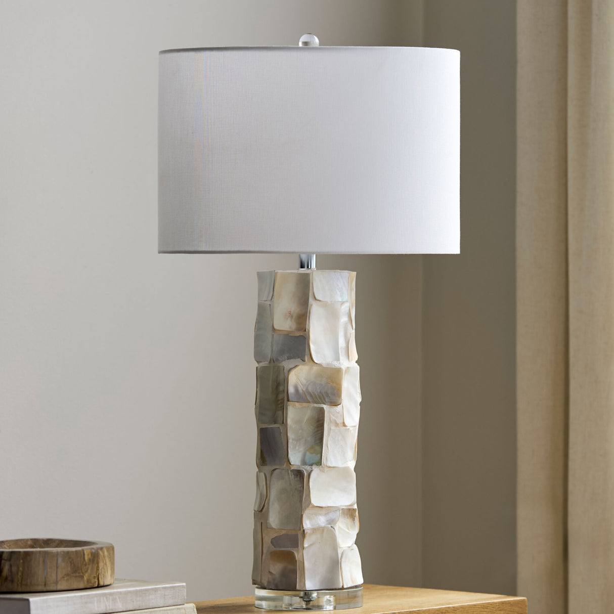 Modern European furniture - Cream Shell Accent Table Lamp - www.oroa.com | Oroa.com