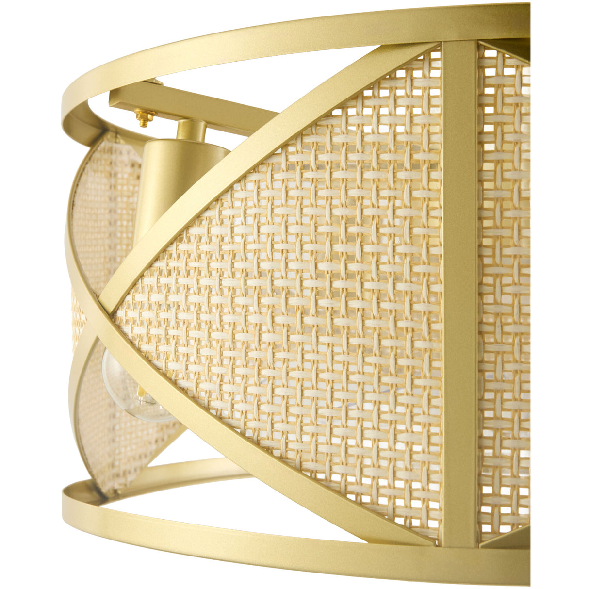 Modern European furniture - Gold Framed Rattan Chandelier - www.oroa.com | Oroa.com