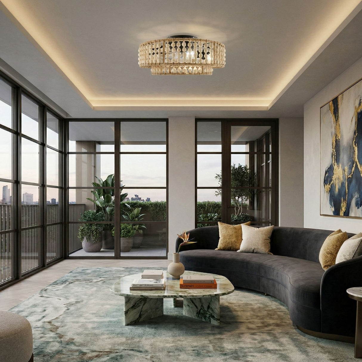 Modern European furniture - Wooden Beads 2-Tier Chandelier - www.oroa.com | Oroa.com