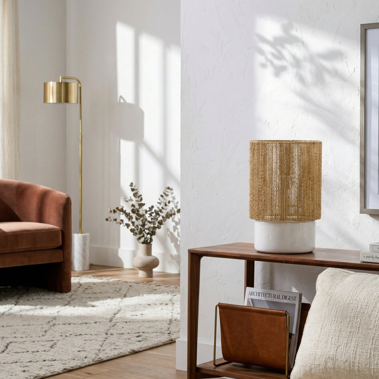 Modern European furniture - Beige Paper Accent Table Lamp - www.oroa.com | Oroa.com