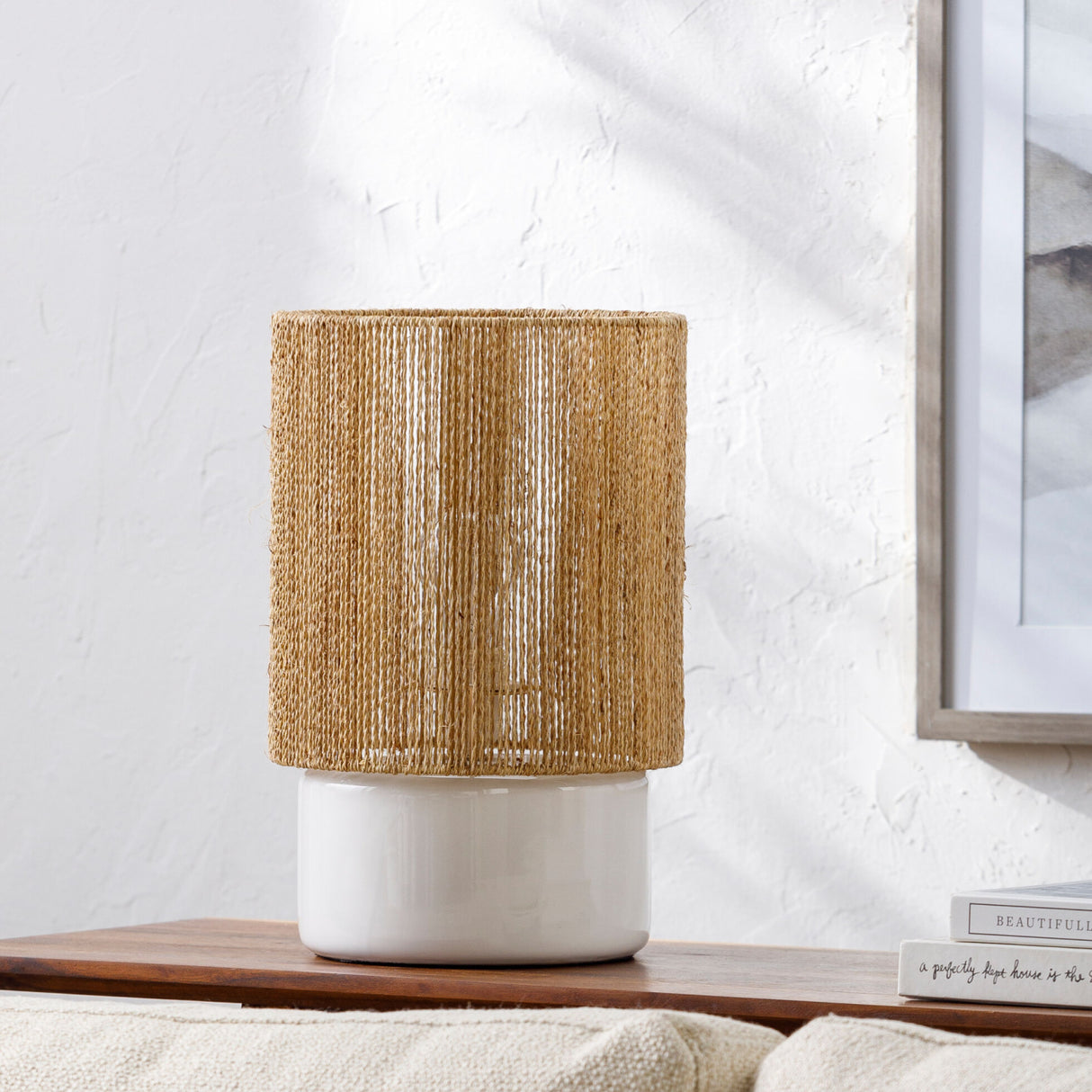 Modern European furniture - Beige Paper Accent Table Lamp - www.oroa.com | Oroa.com