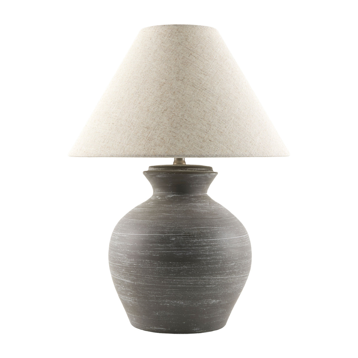 Modern European furniture - Gray Ceramic Linen Table Lamp - www.oroa.com | Oroa.com