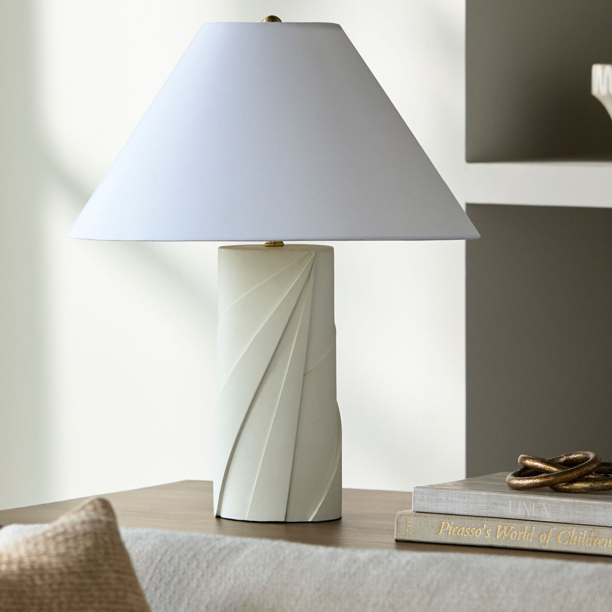Modern European furniture - White Concrete Cotton Table Lamp - www.oroa.com | Oroa.com