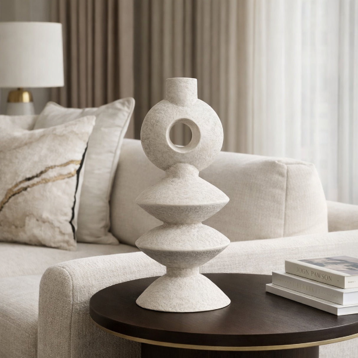 Modern European furniture - Matte Ceramic Geometrical Vase - www.oroa.com | Oroa.com