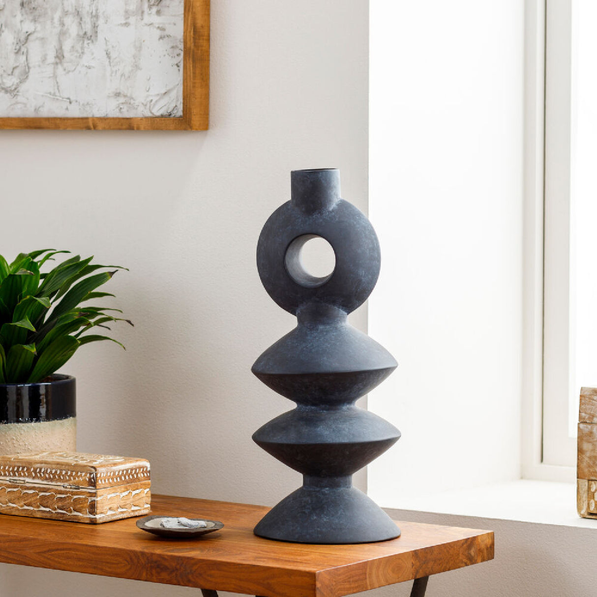 Modern European furniture - Matte Ceramic Geometrical Vase - www.oroa.com | Oroa.com