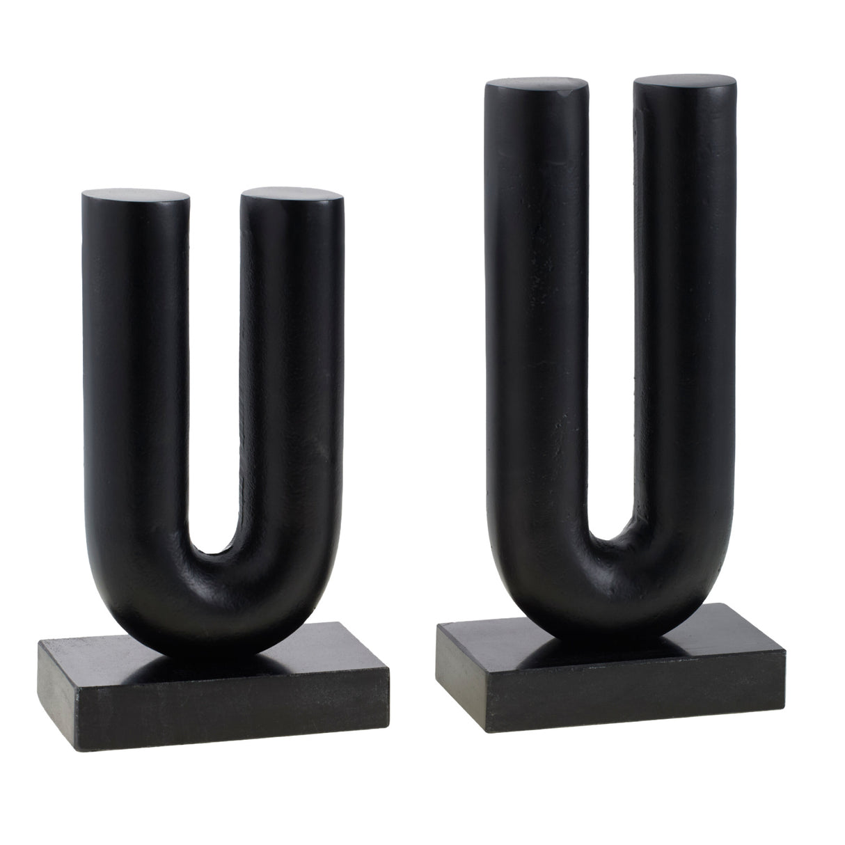 Modern European furniture - Black U-Shaped Sculpture Set (2) - www.oroa.com | Oroa.com