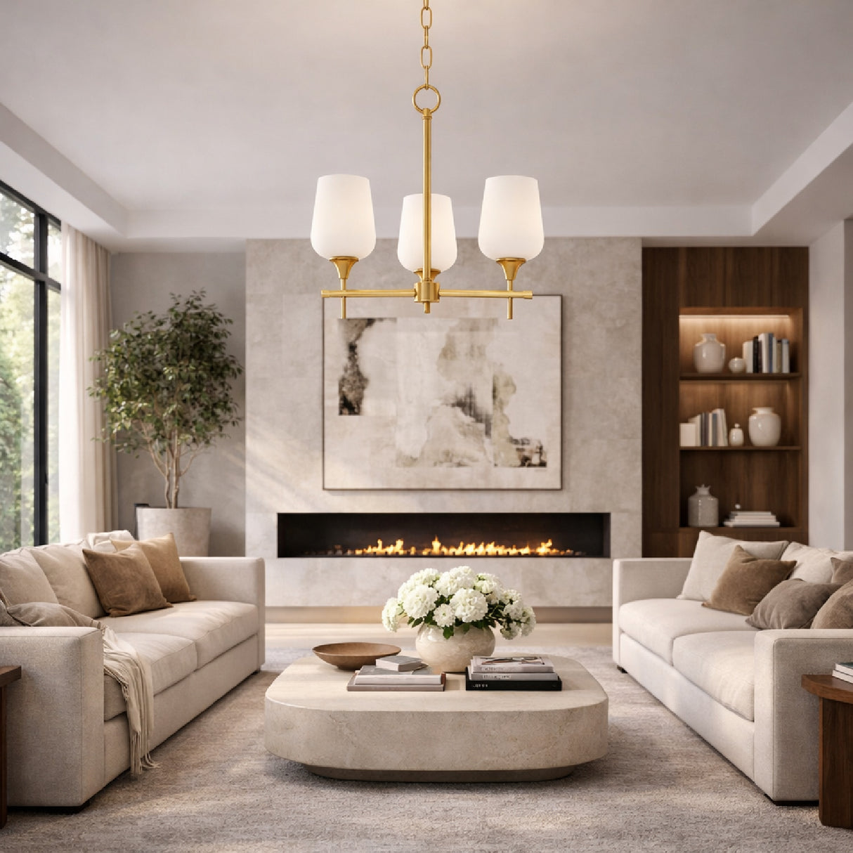 Modern European furniture - Glass 3-Light Chandelier - www.oroa.com | Oroa.com