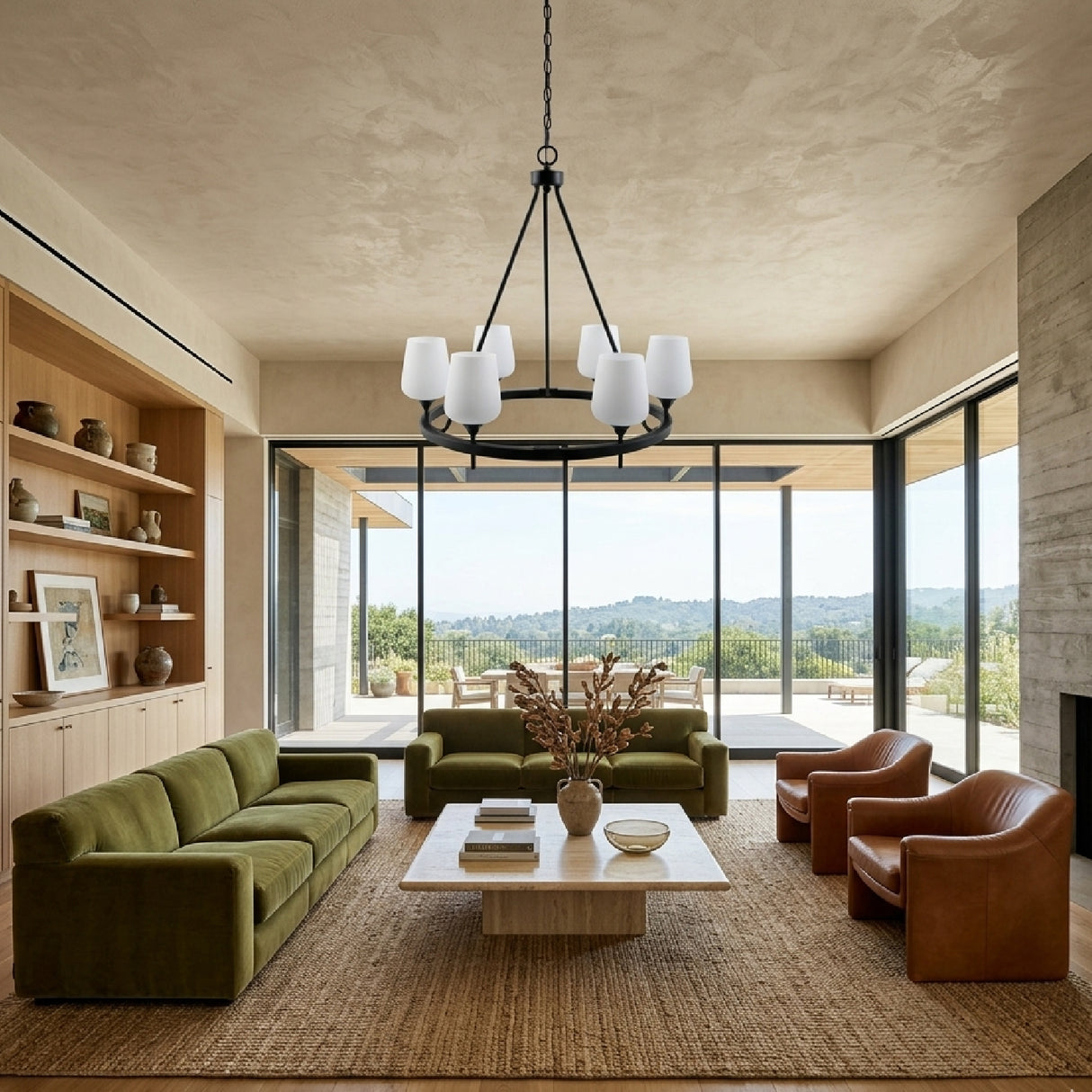 Modern European furniture - Iron Ring Glass Chandelier - www.oroa.com | Oroa.com