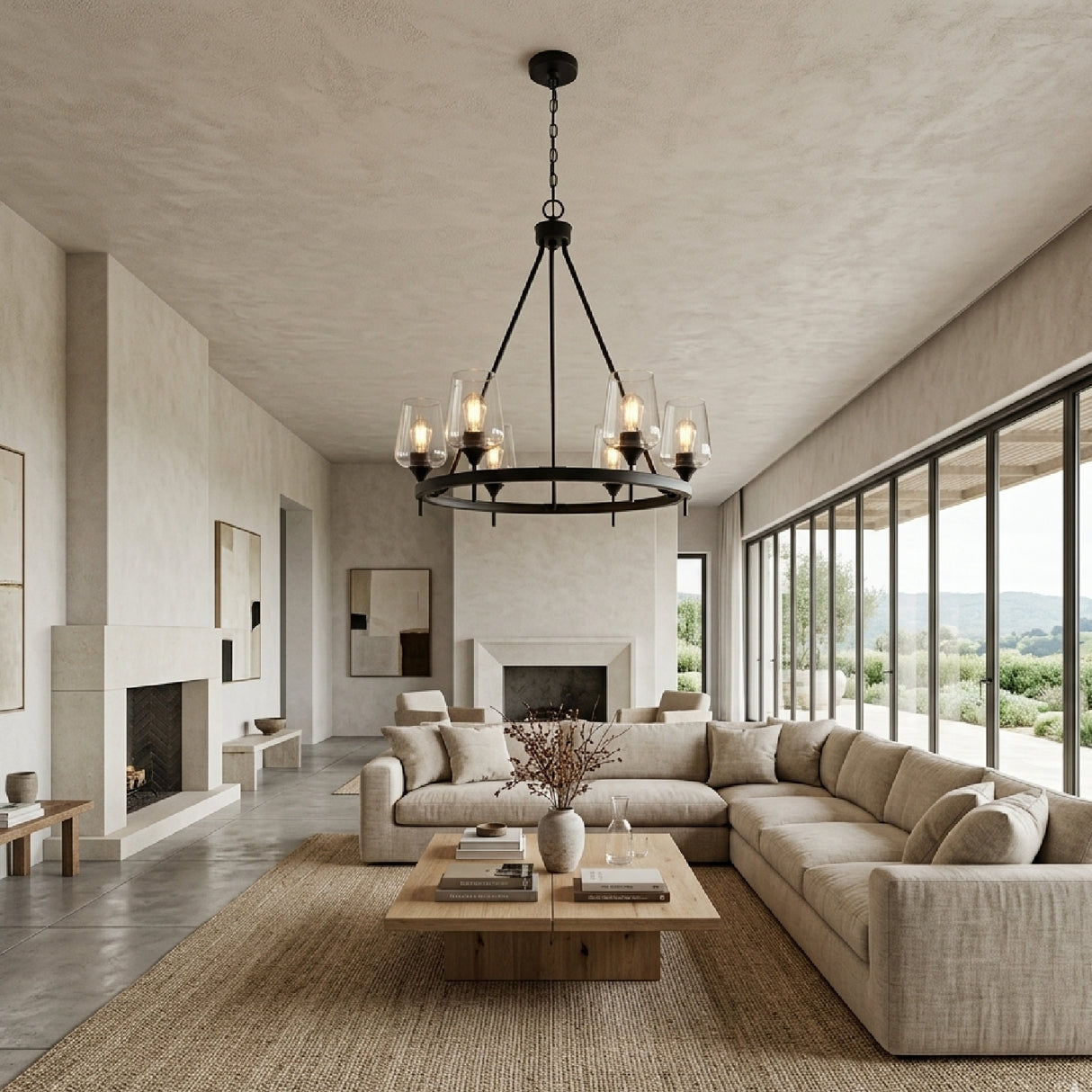 Modern European furniture - Iron Ring Glass Chandelier - www.oroa.com | Oroa.com