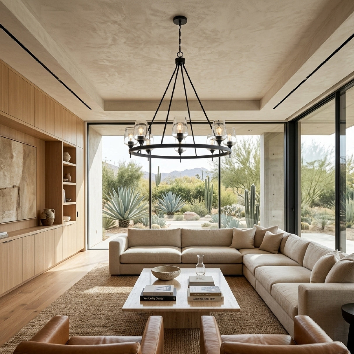 Modern European furniture - Iron Ring Glass Chandelier - www.oroa.com | Oroa.com