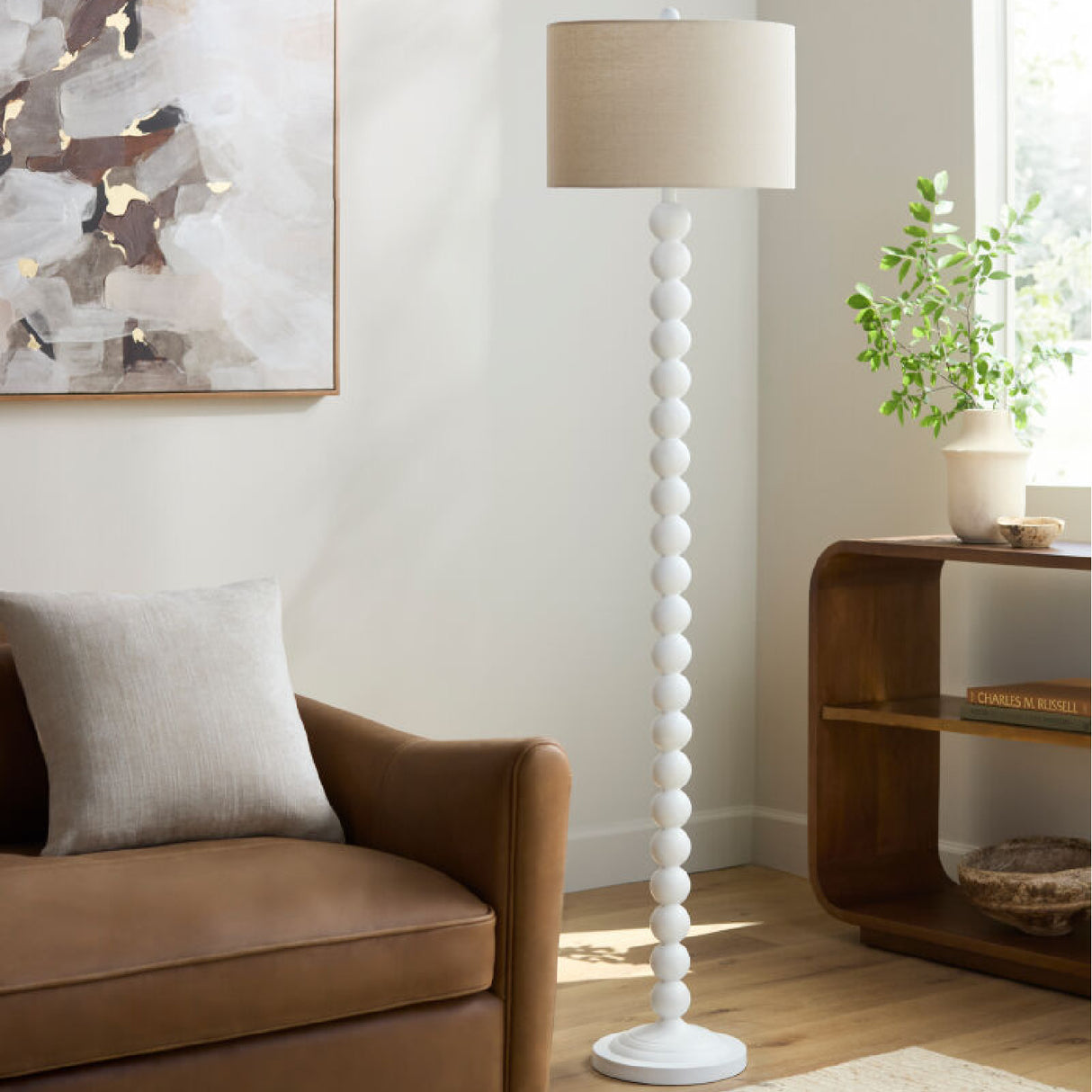 Modern European furniture - Painted White Accent Floor Lamp - www.oroa.com | Oroa.com