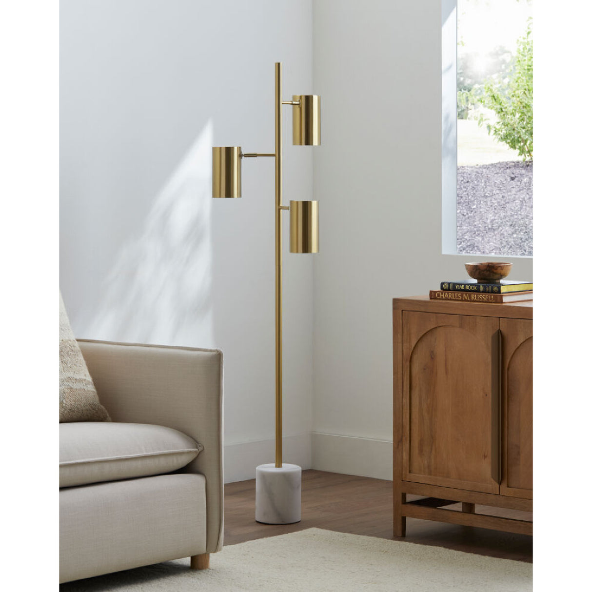 Modern European furniture - Gold 3-Light Accent Floor Lamp - www.oroa.com | Oroa.com